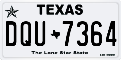 TX license plate DQU7364