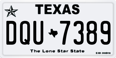 TX license plate DQU7389