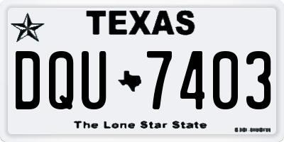 TX license plate DQU7403