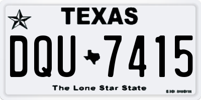 TX license plate DQU7415
