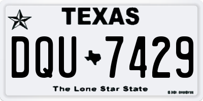 TX license plate DQU7429