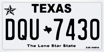 TX license plate DQU7430