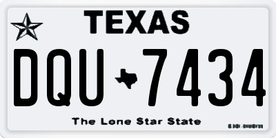 TX license plate DQU7434