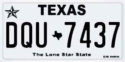 TX license plate DQU7437