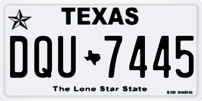 TX license plate DQU7445