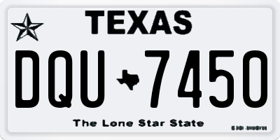 TX license plate DQU7450