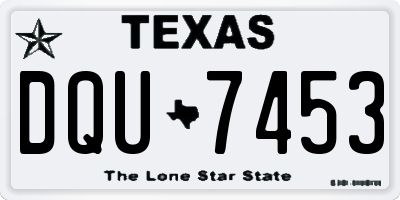TX license plate DQU7453