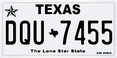 TX license plate DQU7455