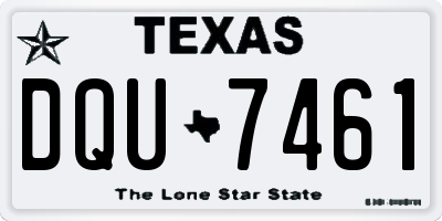 TX license plate DQU7461