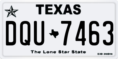 TX license plate DQU7463