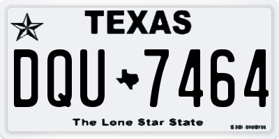 TX license plate DQU7464