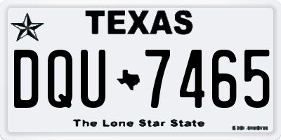 TX license plate DQU7465