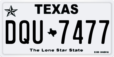 TX license plate DQU7477