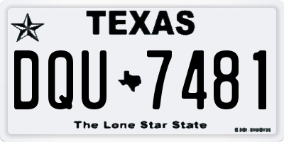 TX license plate DQU7481