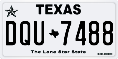 TX license plate DQU7488