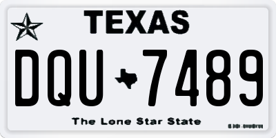 TX license plate DQU7489