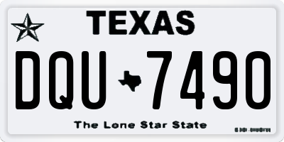 TX license plate DQU7490