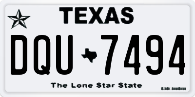TX license plate DQU7494