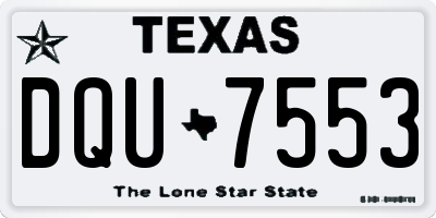 TX license plate DQU7553