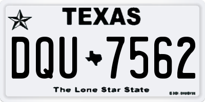 TX license plate DQU7562