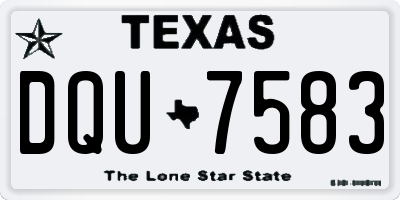 TX license plate DQU7583