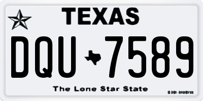 TX license plate DQU7589