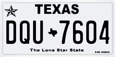 TX license plate DQU7604
