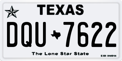 TX license plate DQU7622
