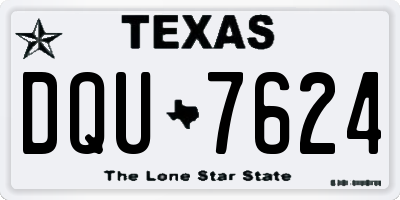 TX license plate DQU7624