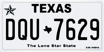 TX license plate DQU7629
