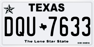 TX license plate DQU7633