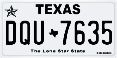 TX license plate DQU7635