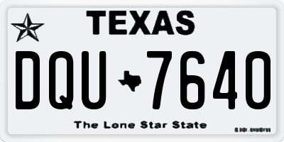 TX license plate DQU7640