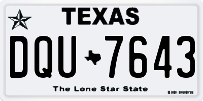 TX license plate DQU7643