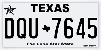 TX license plate DQU7645
