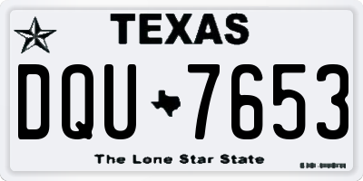 TX license plate DQU7653