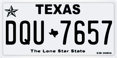 TX license plate DQU7657
