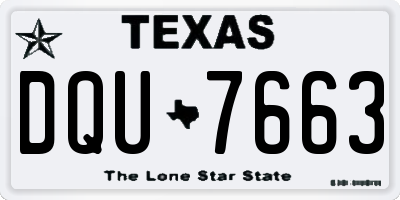 TX license plate DQU7663