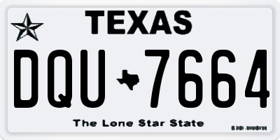 TX license plate DQU7664