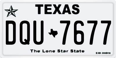 TX license plate DQU7677