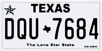 TX license plate DQU7684