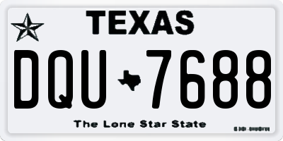 TX license plate DQU7688