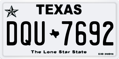 TX license plate DQU7692
