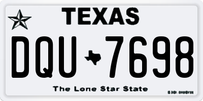 TX license plate DQU7698