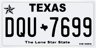 TX license plate DQU7699