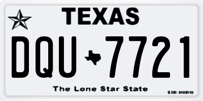 TX license plate DQU7721