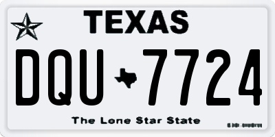 TX license plate DQU7724