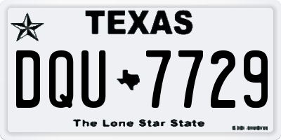 TX license plate DQU7729
