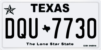 TX license plate DQU7730
