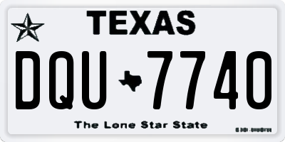 TX license plate DQU7740